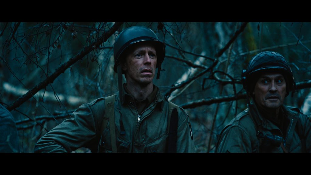 Scandinavian actor Fredrik Wagner and Robert Knepper as American soldiers in drama supernatural war film Warhunt
