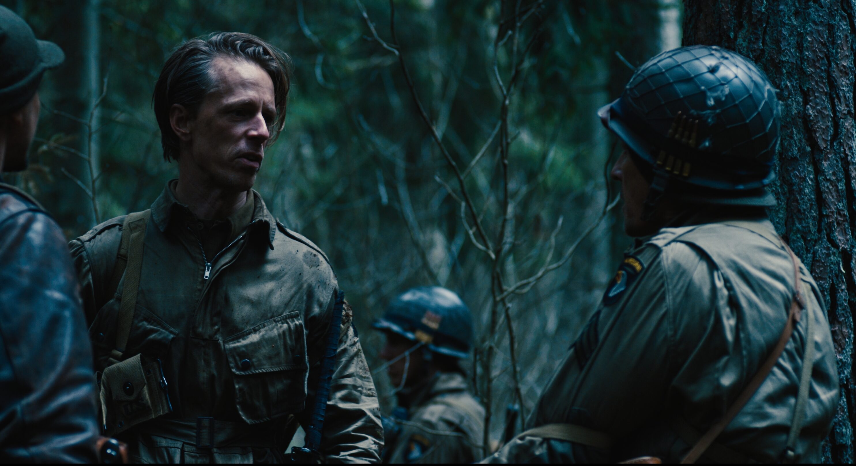 Scandinavian actor Fredrik Wagner, Jackson Rathbone and Robert Knepper as American soldiers in drama supernatural war film Warhunt